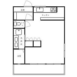 サンシャインマンション 5階ワンルームの間取り