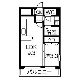 T&Kエステート1 1LDKの間取図画像