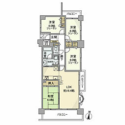 ユニーブル栄イースト 5階4LDKの間取り