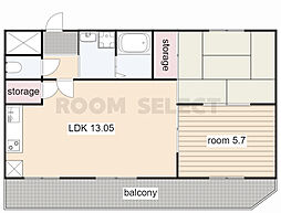 メゾンメリオール 1階2LDKの間取り