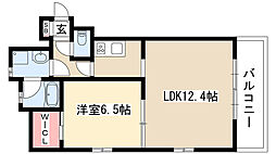 エルミタージュ新栄 6階1LDKの間取り