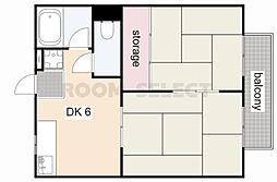 コーポ小島 2階2DKの間取り