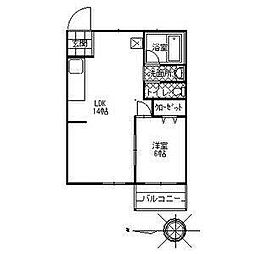 名古屋駅西ビル 401 4階1LDKの間取り