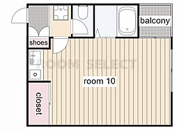 ヴィレドソレイユ 5階ワンルームの間取り