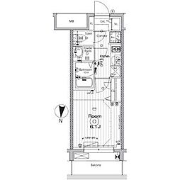 メイクス矢場町2 1Kの間取図画像
