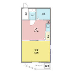 クレベール稲穂 3階1DKの間取り