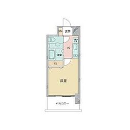 フロンティアタワー名駅南 7階1Kの間取り