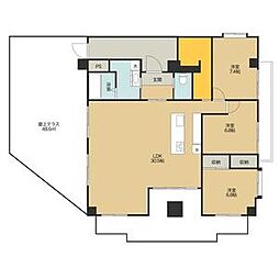 キクシンビル 7階3LDKの間取り