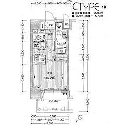 プレサンス新栄リミックス 12階1Kの間取り