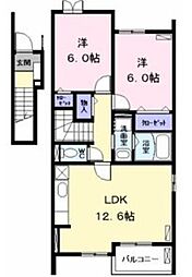 Ｔ・イストワール 2階2LDKの間取り