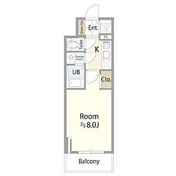 エスリード上前津セレーノ 8階1Kの間取り