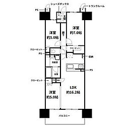 セントアイナ藤が丘 ヴァロ棟 4階3LDKの間取り