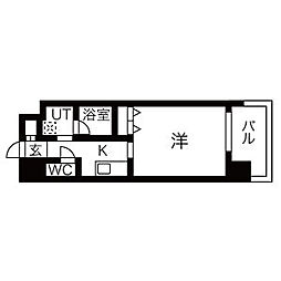 オープンブルーム八田StationFront(旧:RESID 12階1Kの間取り