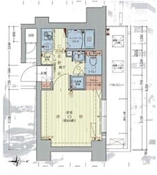 プレミアムコート名古屋金山インテルノ 9階1Kの間取り