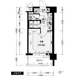 プレサンス名古屋城前ラバンカ 4階1Kの間取り