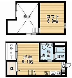 LUCE(ルーチェ) 2階ワンルームの間取り