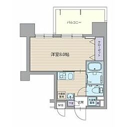 パルティール上前津 5階1Kの間取り