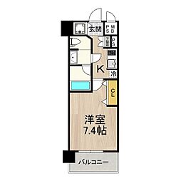 セノアタワー泉 11階1Kの間取り