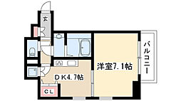 レジディア高岳 14階1DKの間取り