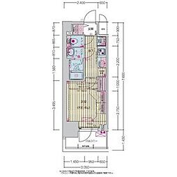 プレサンス上前津ディアシス 2階1Kの間取り