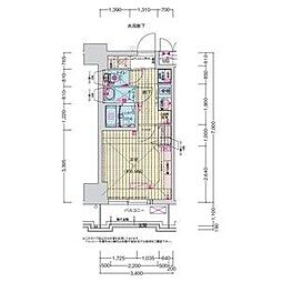プレサンス高畑ルミア 1303 13階1Kの間取り