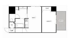 さくらHills NISHIKI Platinum Resi 3階1LDKの間取り