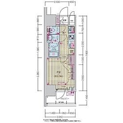 プレサンス上前津ディアシス 3階1Kの間取り