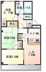 マロンステージＢ棟 3階3LDKの間取り