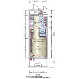 プレサンス上前津ディアシス 4階1Kの間取り