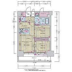 プレサンス上前津ディアシス 13階2LDKの間取り