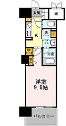 ロイヤルパークスＥＲささしま　WEST 11階1Kの間取り