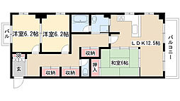 ベルクハウス霞ヶ丘 3階3LDKの間取り