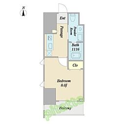 WESTIN上前津 10階1Kの間取り