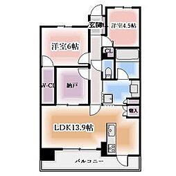レ・ジェイド金山グランデ 14階2SLDKの間取り
