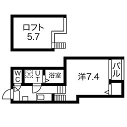 Prime Maison S 2階1Kの間取り