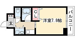 AXIS桜通内山 7階1Kの間取り