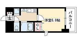 プレサンス大須観音駅前サクシード 1Kの間取図画像