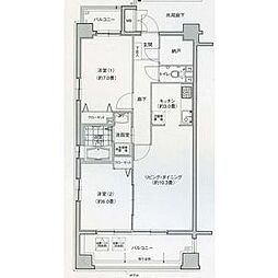 グラン・アベニュー名駅南 3階2LDKの間取り