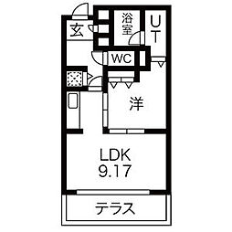 コアプリシード 1階1LDKの間取り
