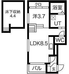 jolie maison2 1階1LDKの間取り