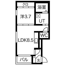 jolie maison2 1階1LDKの間取り