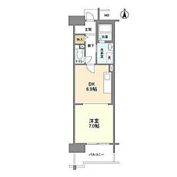 アーバンドエル八事石坂 11階1DKの間取り