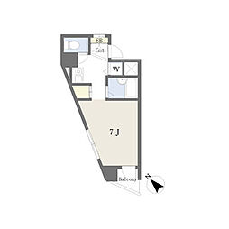 PENOTO杁中 7階ワンルームの間取り