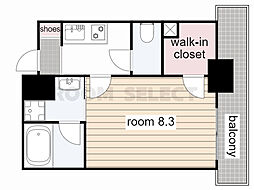 タウンライフ内山 4階1Kの間取り