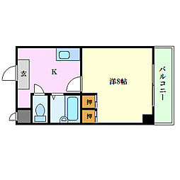 ＩＳＭ泉 3階1Kの間取り