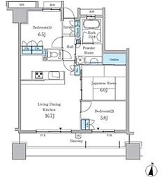 パークアクシス金山WEST 7階3LDKの間取り