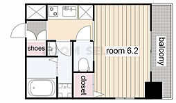 エステムコート名古屋泉プラチナムゲート 11階1Kの間取り