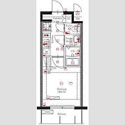 MAXIV名古屋 6階1Kの間取り
