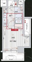 プレサンス名古屋駅前アクシス 2階1Kの間取り