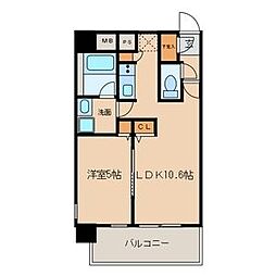 プレミアム浅間町 4階1LDKの間取り